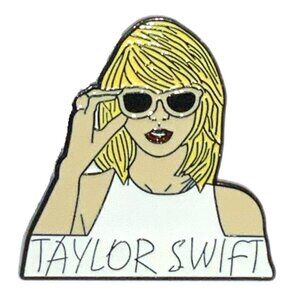 Taylor Inspired Sunglasses Enamel Pin Black Metal Swift Swiftie